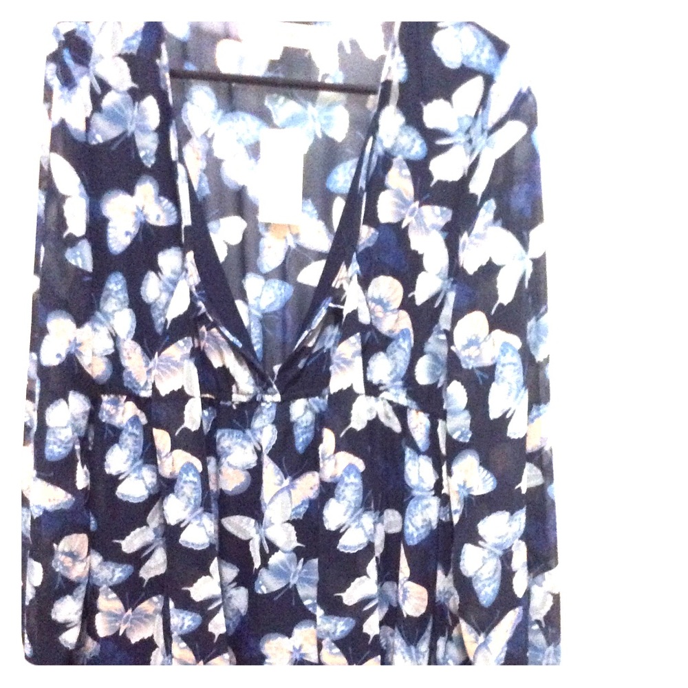 Almost Famous Blue Butterfly Nylon DRESS